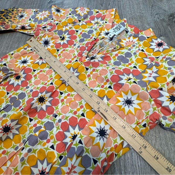 Ivy Jane Ditzy Floral Tunic Yellow Orange M Flower Child Hippie Bohemian Retro - Picture 5 of 7